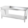 Stół roboczy ze stali nierdzewnej z dolną półką bez tylnej krawędzi - 1,8 x 0,6 m