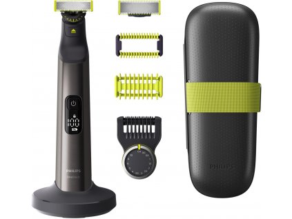 Philips OneBlade Pro tvář a tělo - zastřihovač vousů a vlasů QP6651  s nabíjecí stanicí a cestovním pouzdrem