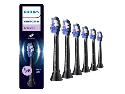 Philips Sonicare S2 Sensitive, černá, 6ks