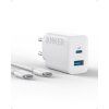 anker 312 20w 1x usb a 1x usb c weisses ladegeraet a2348g21