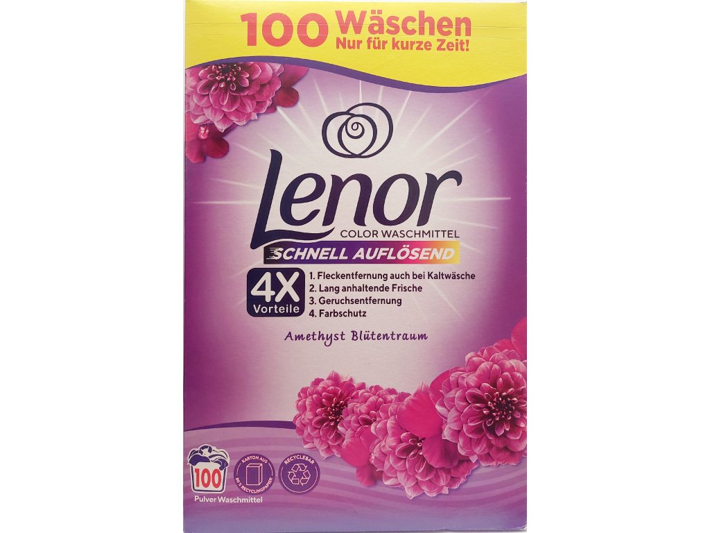 LENOR Color Amethyst Blütentraum 2v1 - prací prášek na barevné prádlo - 100 dávek 6kg