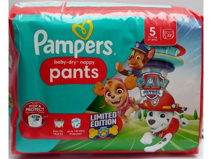 PAMPERS Pants - plenkové kalhotky - velikost 5, 22 ks plenek 12-17 kg