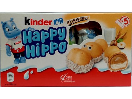 HAPPY HiPPO HASELNUSS - sušenky s lískooříškovým krémem - 5x 20g
