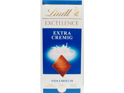 LINDT EXCELLENCE EXTRA CREMIG ( TRVANLIVOST DO 31.1.2026) - mléčná čokoláda - 100g
