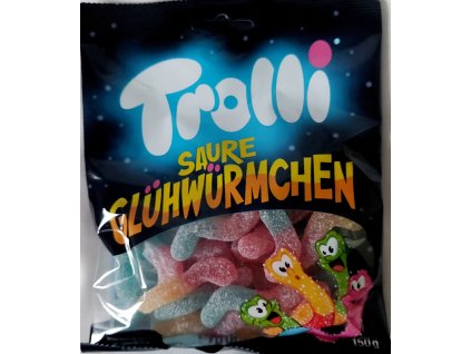 TROLLI SAURE GLÜHWURMCHEN - bonbony - želatinové kyselé žížalky 150g