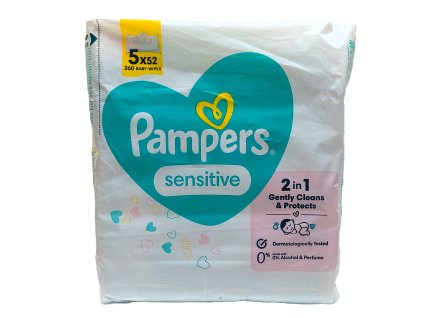 Pampers Sensitive vlhčené ubrousky 5x 52ks ( 260g)