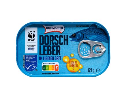 Dreimaster Dorschleber im eigenem Saft 121g (2)