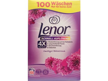 LENOR Color Amethyst Blütentraum 2v1 - prací prášek na barevné prádlo - 100 dávek 6kg
