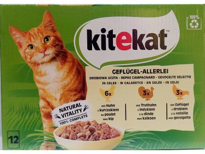 KITEKAT Geflügel  Allerlei - kapsičky pro kočky - drůbeží - 12x á 85g