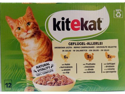 KITEKAT - kapsičky pro kočky - drůbeží - Geflügel  Allerlei 12x á 85g