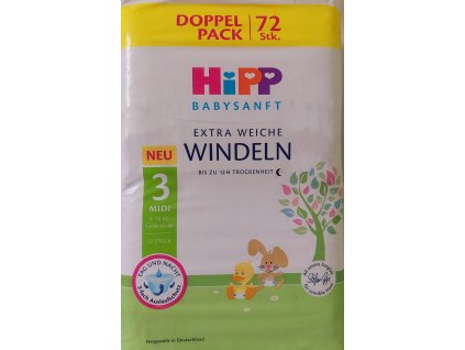 HiPP Windeln 3 midi 6 10kg dětské pleny 72 ks