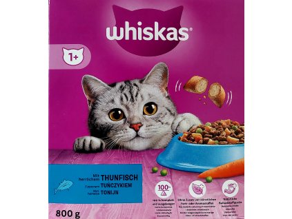 WHISKAS 1+ - granule pro kočky s tuňákem od 1.roku věku 800g