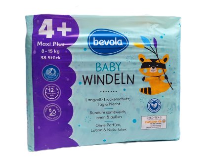 BEVOLA® BABY WINDELN 4+ Maxi Plus 8-15kg 38ks - dětské pleny
