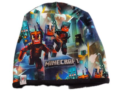 Čepice Minecraft s nákrčníkem zimní new
