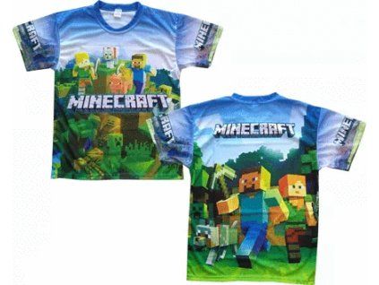Dětské tričko Minecraft - Jungle Adventure - Modré