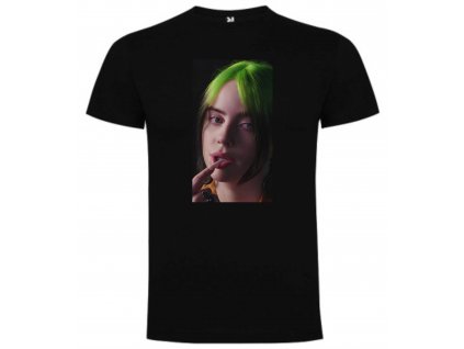 Tričko Billie Eilish green hair