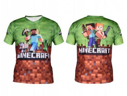 Dětské tričko Minecraft - Steve & Alex - Zelené