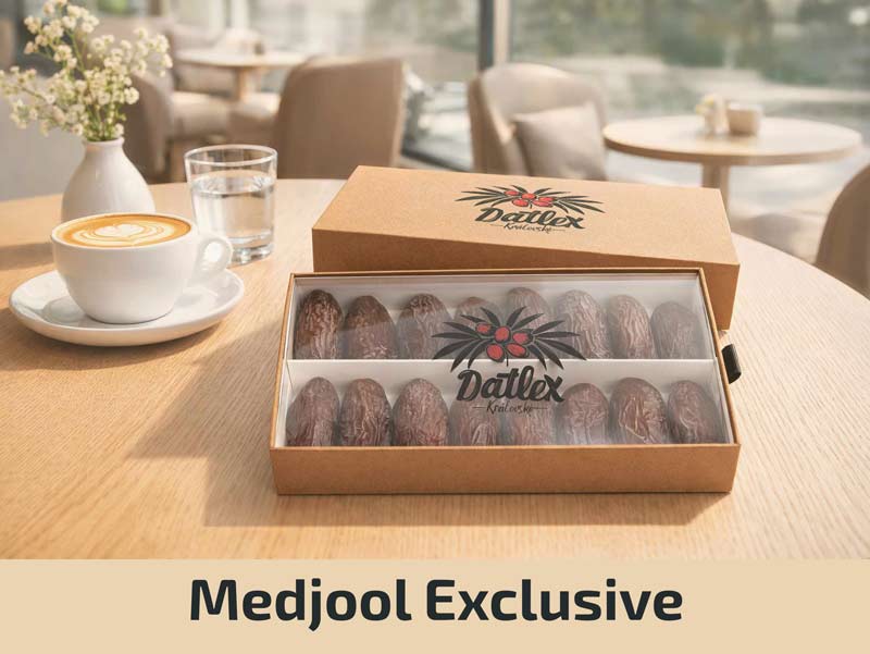 Medjool Exclusive – luxusní dárková krabička s ručně vybranými datle Medjool Jumbo