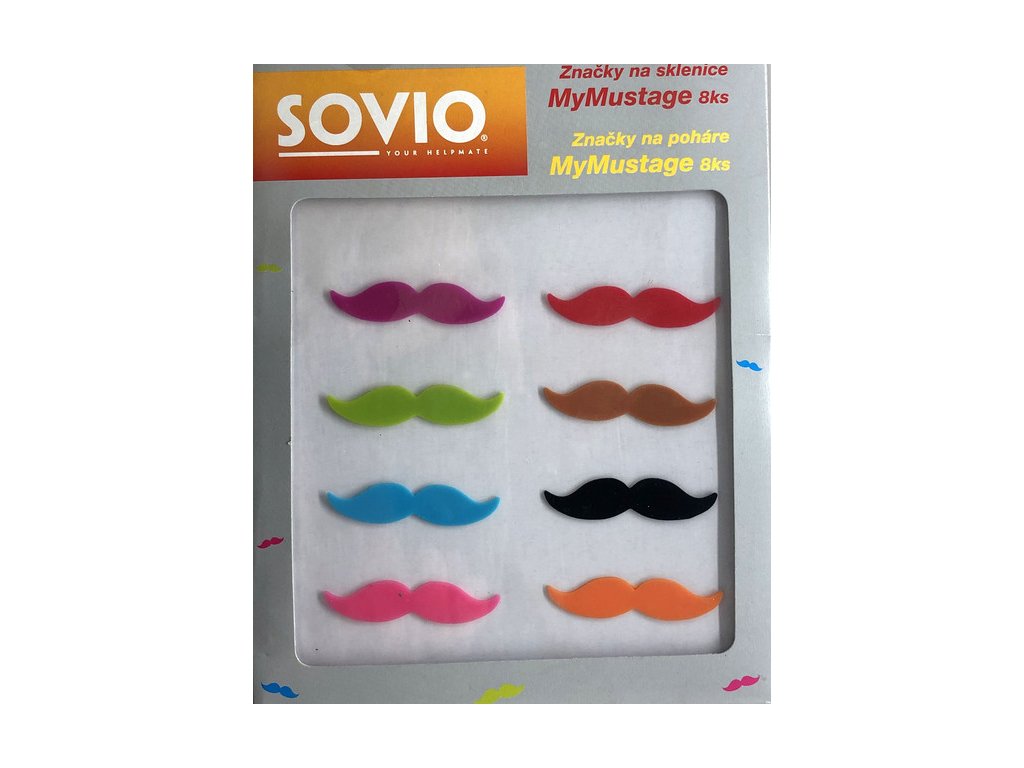 SOVIO značky na sklenice MyMustage 8ks