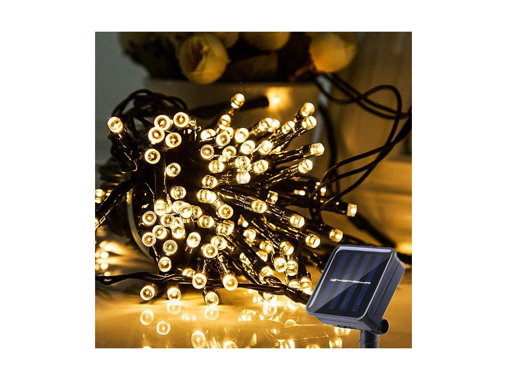 LED světelný solární řetěz ZD-007 5m bílý