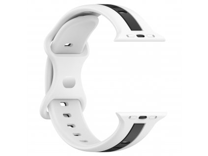 Řemínek pro Apple watch silikonový 42/44/45/49mm bíločerný
