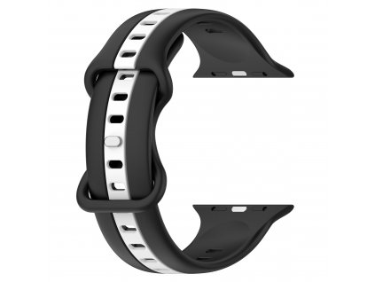 Řemínek pro Apple watch silikonový 42/44/45/49mm černobílý