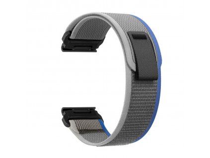 10341 reminek pro garmin fenix nylonovy 26 mm sedy modry pas