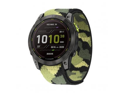 Řemínek pro Garmin QuickFit nylonový 26mm yellow couflage