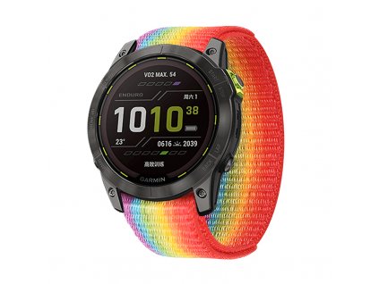 Řemínek pro Garmin QuickFit nylonový 26mm duhový