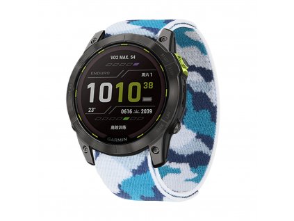 Řemínek pro Garmin QuickFit nylonový 22mm blue camouflage