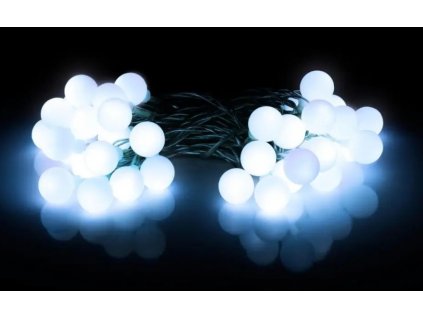 LED světelný řetěz koule SP-KOU05CW 5m solární studená bílá