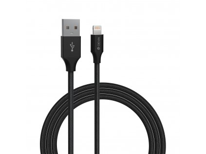 DEVIA kabel USB lightning 2m černy