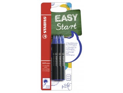 STABILO EASY náhradní náplň med.(0,5mm) 6ks/bal.,modrá