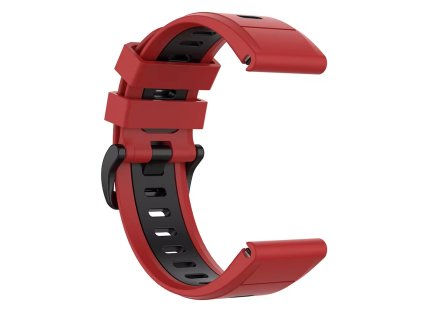 Řemínek  pro Garmin Quick Release silikonový 26mm červenočerný