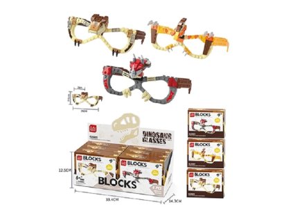 DK DIY Blocks brýle party serie DINO displej 6ks