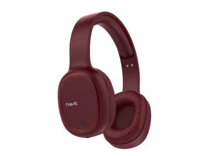 12847 havit sluchatka bluetooth pres hlavu h2590bt pro cervene