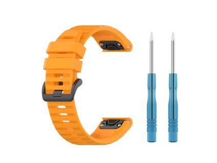 Řeminek pro Garmin Fenix 7 / EPIX 22mm jednobarevný silikonový řemínek k hodinkám s rychlým uvolněním (oranžový)