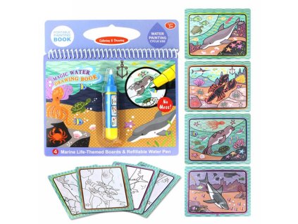 Vodní kresba Omalovánky Doodle & Kouzelné pero Malování Tabule na kreslení pro děti Hračky Dárek k narozeninám (2355-1 Ocean)