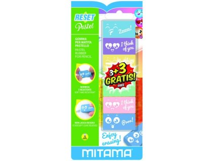 MITAMA Guma na tužky PASTEL 3+3ks