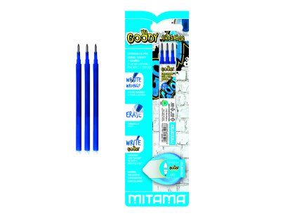 MITAMA Náhradní náplně+guma pro pero GOODY modré/0,7mm/3ks