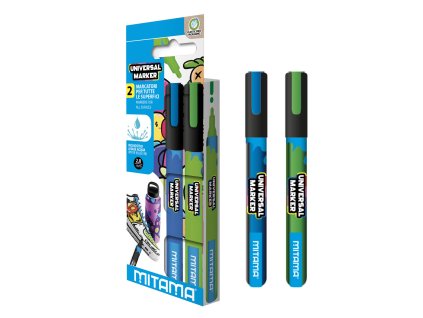 MITAMA popisovač UNI 2,5mm modrá-zelená 2ks