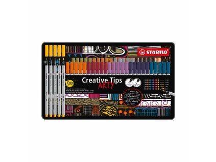 14728 stabilo creative tips arty urban 50 ks sada v plechu