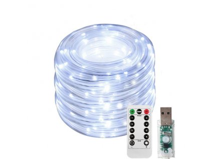 LED RGB světelný řetěz GZD-001 5m USB bílý