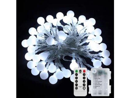 LED světelný řetěz - koule XBQ-003 10m teplá bílá