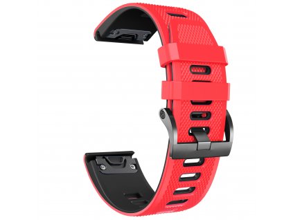 Řemínek Garmin silikonový 26mm červenočerný