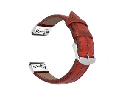 Řemínek pro Garmin QuickFit kožený 26mm červený
