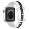 Řemínek pro Apple watch silikonový 42/44/45/49mm bíločerný