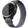 Řemínek pro Garmin Fenix nylonový 26 mm šedý - modrý pás