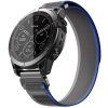 10353 3 reminek pro garmin fenix nylonovy 22mm sedy modry pas