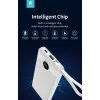 DEVIA powerbank 10000mAh 4 kabely 22,5W ES  bílá